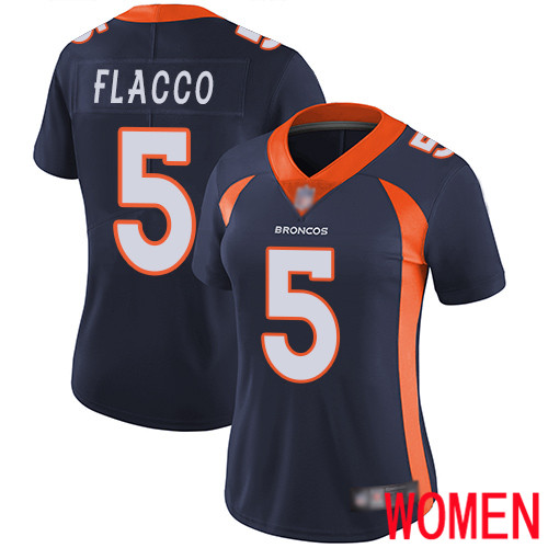Women Denver Broncos 5 Joe Flacco Navy Blue Alternate Vapor Untouchable Limited Player Football NFL Jersey